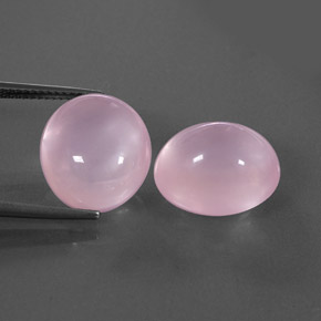 20.52 ct Pink Rose Quartz Gemstone, Rose Quartz Gem in Oval Cabochon Shape for Sale.
