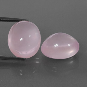 21.89 ct Pink Rose Quartz Gemstone, Rose Quartz Gem in Oval Cabochon Shape for Sale.