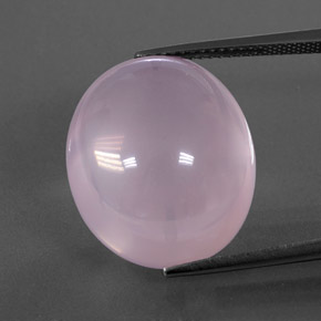 22.77 ct Pink Rose Quartz Gemstone, Rose Quartz Gem in Oval Cabochon Shape for Sale.