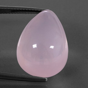 Bubblegum Pink Rose Quartz Gem - 27.4ct Pear Cabochon (ID: 348897)