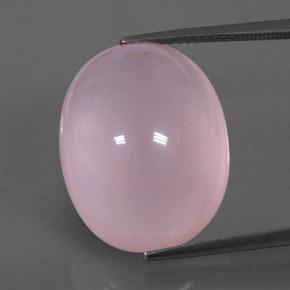 25.09 ct Pink Rose Quartz Gemstone, Rose Quartz Gem in Oval Cabochon Shape for Sale.