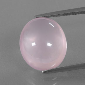 9.04 ct Pink Rose Quartz Gemstone, Rose Quartz Gem in Oval Cabochon Shape for Sale.