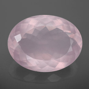 12.60 ct Pink Rose Quartz Gemstone, Rose Quartz Gem in Oval Facet Shape for Sale.