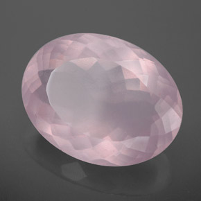 12.60 ct Pink Rose Quartz Stone, Natural Rose Quartz in Oval Facet Shape for Sale