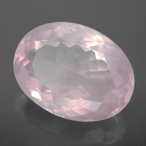 13.86 ct Pink Rose Quartz Stone, Natural Rose Quartz in Oval Facet Shape for Sale