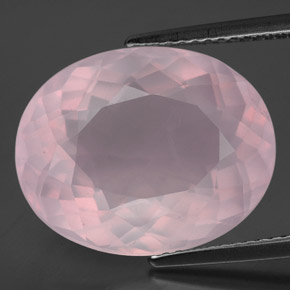 12.16 ct Pink Rose Quartz Gemstone, Rose Quartz Gem in Oval Facet Shape for Sale.