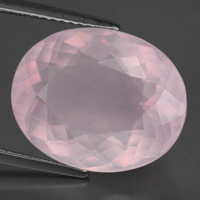 12.16 ct Pink Rose Quartz Stone, Natural Rose Quartz in Oval Facet Shape for Sale