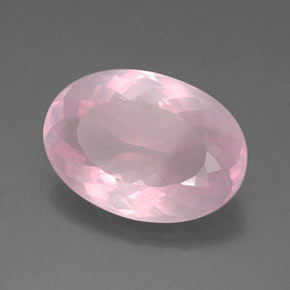 21.50 ct Pink Rose Quartz Stone, Natural Rose Quartz in Oval Portuguese-Cut Shape for Sale