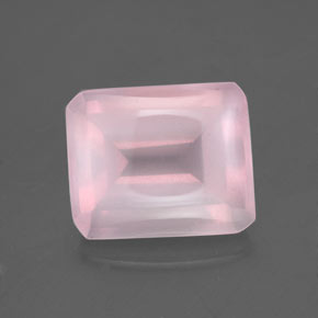 5.66 ct Pink Rose Quartz Gemstone, Rose Quartz Gem in Octagon Facet Shape for Sale.