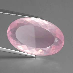 20.77 ct Pink Rose Quartz Stone, Natural Rose Quartz in Oval Portuguese-Cut Shape for Sale