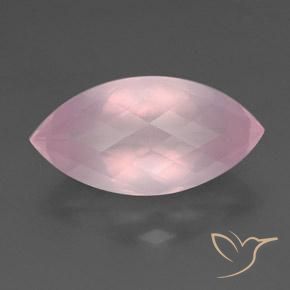 Quartz Rose Rose marquise checkerboard d'Afrique du Sud, 28 x 14,2mm, poids de 23,77 ct, pierre gemme naturelle Non traité de pureté Transparent, 1 pièce Quartz Rose, couleur Rose rosé moyen, dureté Mohs de 7 convient aux bijoux de tous les jours, pierre de sagesse, Photo A