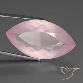 34.50 ct Pink Rose Quartz Stone, Natural Rose Quartz in Marquise Facet Shape for Sale