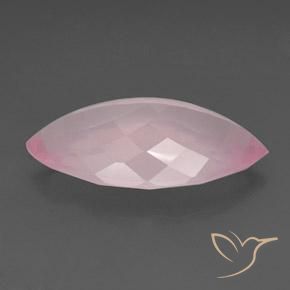 Rose Quartz Gemstone in 34 x 18.4 mm Size for Sale, Rose Quartz Stone in Medium Rose Pink Color