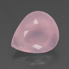 25.12 ct Pink Rose Quartz Gemstone, Rose Quartz Gem in Pear Facet Shape for Sale.