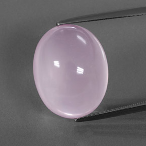 20.95 ct Pink Rose Quartz Gemstone, Rose Quartz Gem in Oval Cabochon Shape for Sale.
