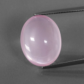 13.78 ct Pink Rose Quartz Gemstone, Rose Quartz Gem in Oval Cabochon Shape for Sale.