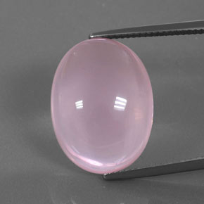 Bubblegum Pink Rose Quartz Gem - 18.4ct Oval Cabochon (ID: 361963)