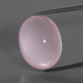 Bubblegum Pink Rose Quartz Gem - 14.9ct Oval Cabochon (ID: 364380)