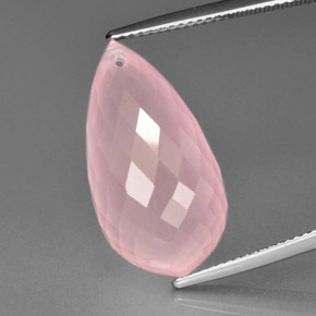 Medium Pink Розовый Кварц Камень - 20.2ct Бриолет с Отверстием (ID: 364891)