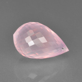 20.94 ct Pink Rose Quartz Stone, Natural Rose Quartz in Briolette with Hole Shape for Sale