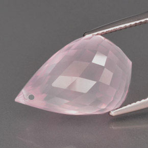 Rose Quartz Gemstone in 19.7 x 12.5 mm Size for Sale, Rose Quartz Stone in Coral Pink Color