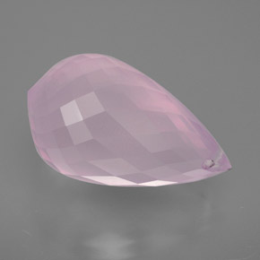 13.07 ct Pink Rose Quartz Stone, Natural Rose Quartz in Briolette with Hole Shape for Sale