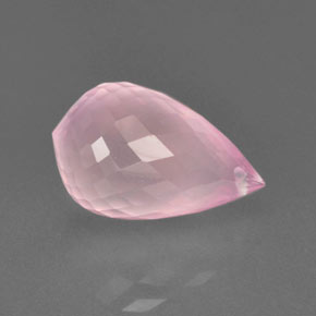 12.76 ct Pink Rose Quartz Stone, Natural Rose Quartz in Briolette with Hole Shape for Sale