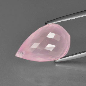 Rose Quartz Gemstone in 18.1 x 11.2 mm Size for Sale, Rose Quartz Stone in Medium Rose Pink Color