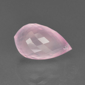 13.04 ct Pink Rose Quartz Stone, Natural Rose Quartz in Briolette with Hole Shape for Sale