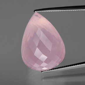 49.05 ct Pink Rose Quartz Gemstone, Rose Quartz Gem in Briolette with Hole Shape for Sale.
