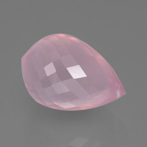33.95 ct Pink Rose Quartz Stone, Natural Rose Quartz in Briolette with Hole Shape for Sale