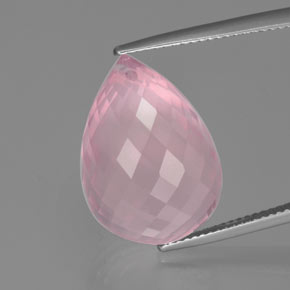 Medium Rose Pink Rose Quartz Gem - 25.4ct Briolette with Hole (ID: 365428)