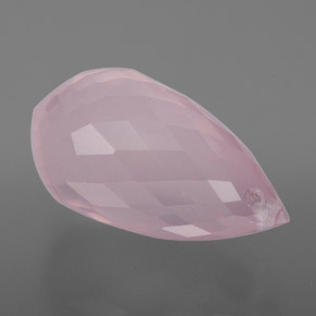 9.42 ct Pink Rose Quartz Stone, Natural Rose Quartz in Briolette with Hole Shape for Sale