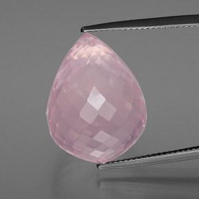 Rose Quartz Rose gemme - 29.1ct Briolette avec un trou (ID: 365817)