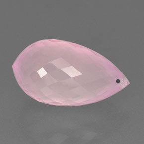 18.18 ct Pink Rose Quartz Stone, Natural Rose Quartz in Briolette with Hole Shape for Sale