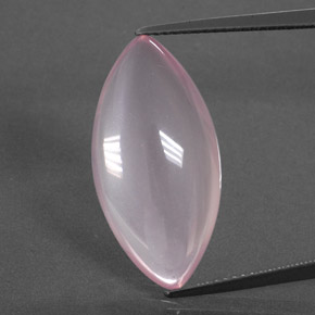 Bubblegum Pink Rose Quartz Gem - 12.7ct Marquise Cabochon (ID: 380265)