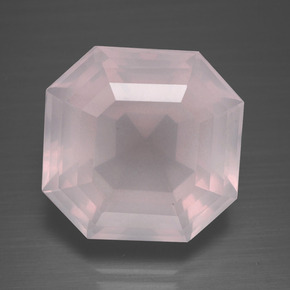 Light Pink Rose Quartz Gem - 17.2ct Asscher Cut (ID: 392181)
