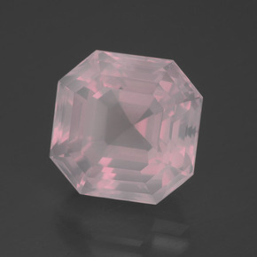 14.17 ct Pink Rose Quartz Stone, Natural Rose Quartz in Asscher Cut Shape for Sale