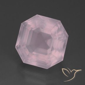 13.89 ct Pink Rose Quartz Stone, Natural Rose Quartz in Asscher Cut Shape for Sale