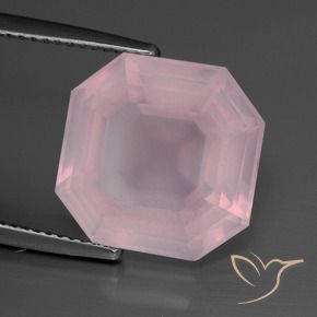 10.29 ct Pink Rose Quartz Stone, Natural Rose Quartz in Asscher Cut Shape for Sale