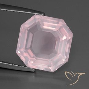10.23 ct Pink Rose Quartz Stone, Natural Rose Quartz in Asscher Cut Shape for Sale