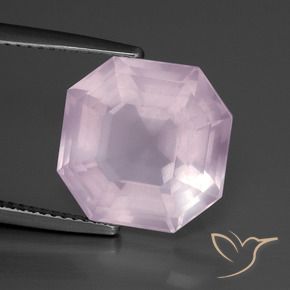 9.30 ct Pink Rose Quartz Stone, Natural Rose Quartz in Asscher Cut Shape for Sale