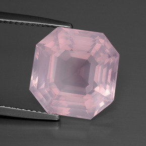 10.62 ct Pink Rose Quartz Stone, Natural Rose Quartz in Asscher Cut Shape for Sale