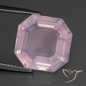 11.52 ct Pink Rose Quartz Stone, Natural Rose Quartz in Asscher Cut Shape for Sale