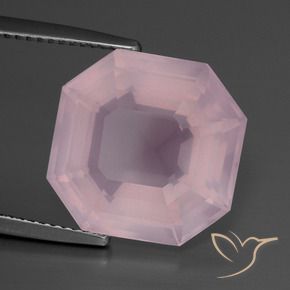 11.56 ct Pink Rose Quartz Stone, Natural Rose Quartz in Asscher Cut Shape for Sale