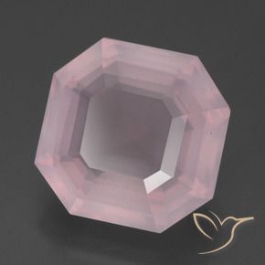 7.43 ct Pink Rose Quartz Stone, Natural Rose Quartz in Asscher Cut Shape for Sale
