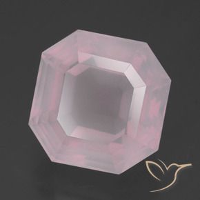 7.79 ct Pink Rose Quartz Stone, Natural Rose Quartz in Asscher Cut Shape for Sale