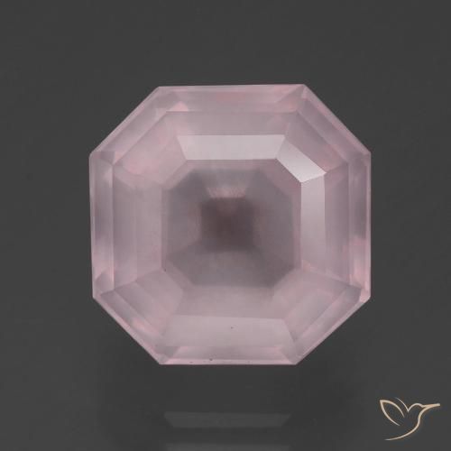 6.46 ct Asscher Cut Rose Quartz, 11.4 x 11.4 mm From South Africa, Photo A
