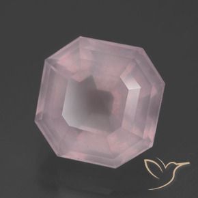 6.46 ct Pink Rose Quartz Stone, Natural Rose Quartz in Asscher Cut Shape for Sale