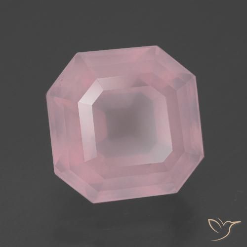 7.24 ct Asscher Cut Rose Quartz, 11.6 x 11.5 mm From South Africa, Photo A